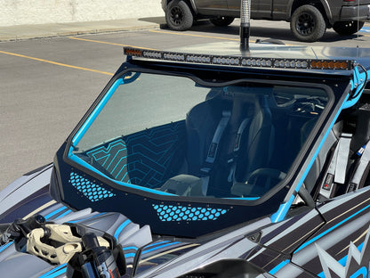 Moto Armor Can-Am Maverick X3 Full Glass Windshield for VOODOO Cage - MA-VOODOOX3-WS-GLS-BLK-Y