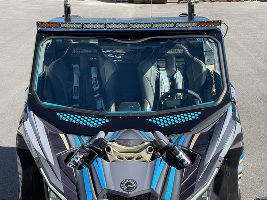 Moto Armor Can-Am Maverick X3 Full Glass Windshield for VOODOO Cage - MA-VOODOOX3-WS-GLS-BLK-Y