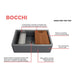 Bocchi 33" Concrete Gray Apron-Front Workstation Granite Composite Kitchen Sink - 1600-506-0120