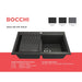 Bocchi 34" Undermount Double Bowl Composite Workstation Kitchen Sink with Covers in Metallic Black - 1618-505-0126HP