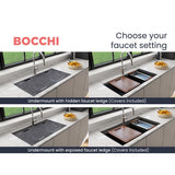 Bocchi 34" Undermount Double Bowl Composite Workstation Kitchen Sink with Covers in Metallic Black - 1618-505-0126HP