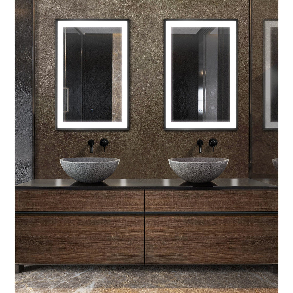 Krugg Soho 24" X 36" Black LED Bathroom Mirror SOHO2436B - Backyard Provider