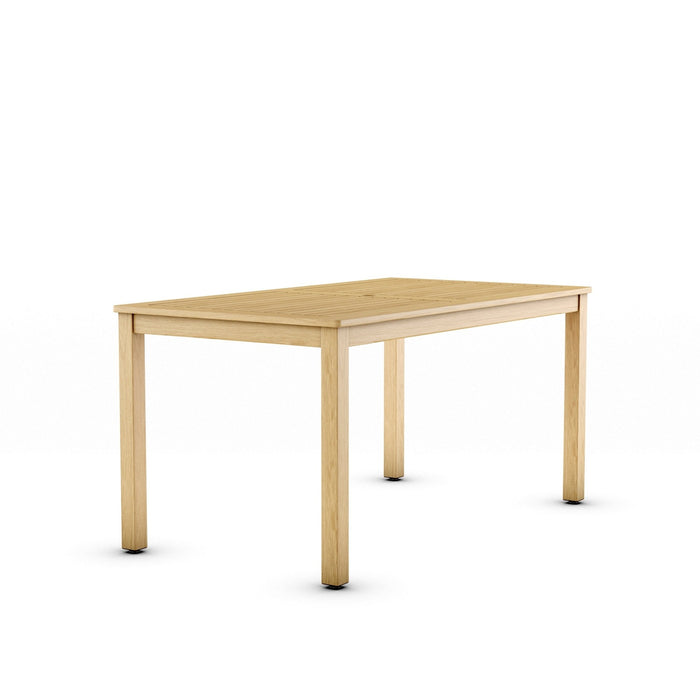 Midtown Concept Orlando Rectangular Teak Finish Table & Catalina Stacking Armchair - ORLAN_4CATA