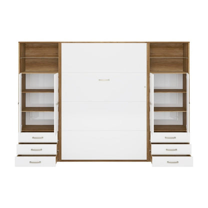 Maxima House Vertical Murphy Bed Invento. European Queen + 2 cabinets - IN160V-10W - Backyard Provider