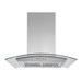 Hauslane 36-Inch Island Range Hood with Tempered Glass in Stainless Steel - IS-200SS-36