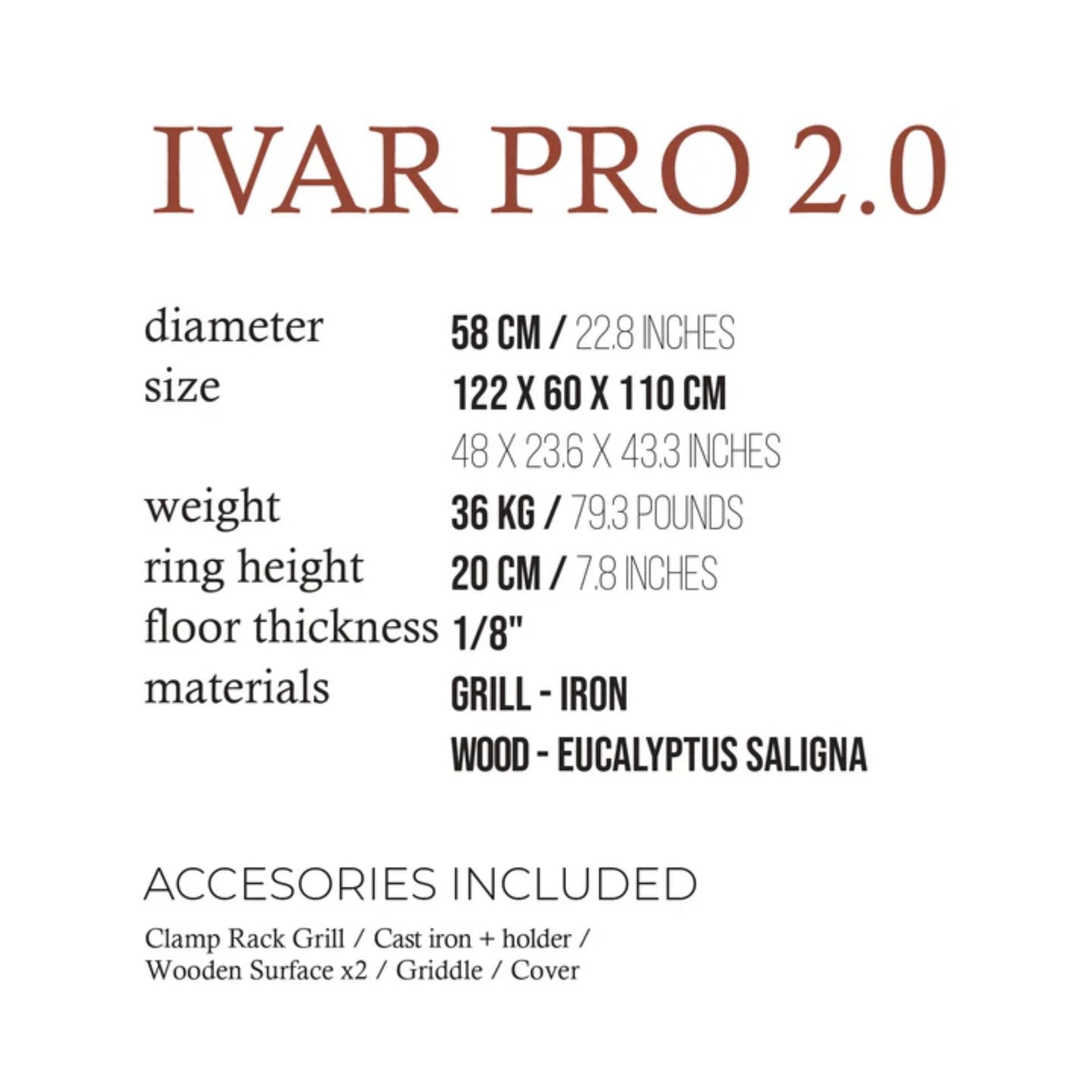 Fogues TX Ivar PRO 2.0 Portable Open Fire Argentine Grill - TXIVARGOD