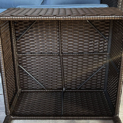 Outsunny 5-Piece Patio Furniture Set with PE Rattan Sofa, Armchairs, Footstools, Cushions, Deep Coffee - 860-311V00CF