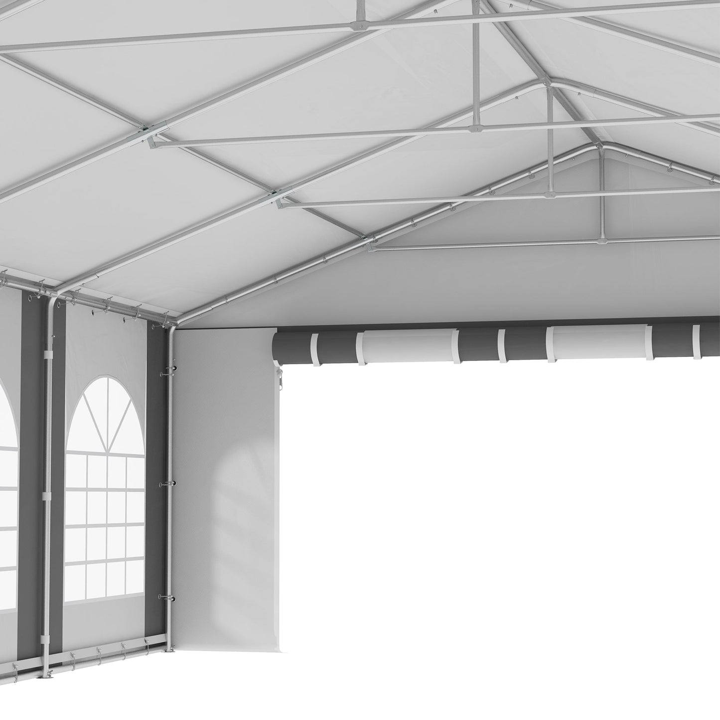 Outsunny 20' x 33' Heavy-duty Large Wedding Tent, Outdoor Carport Garage Party Tent with Sidewall, Gray - 84C-513V01GY