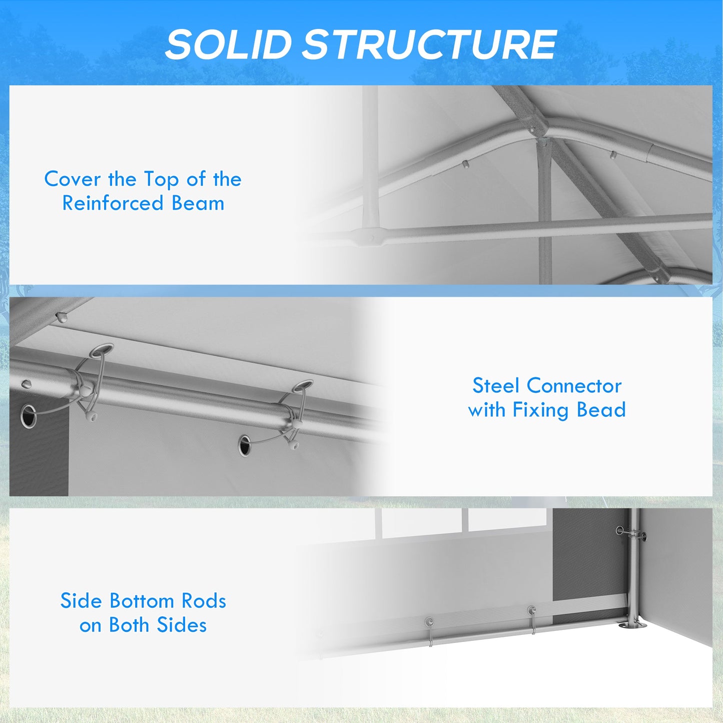 Outsunny 20' x 33' Heavy-duty Large Wedding Tent, Outdoor Carport Garage Party Tent with Sidewall, Gray - 84C-513V01GY