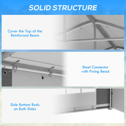 Outsunny 20' x 33' Heavy-duty Large Wedding Tent, Outdoor Carport Garage Party Tent with Sidewall, Gray - 84C-513V01GY