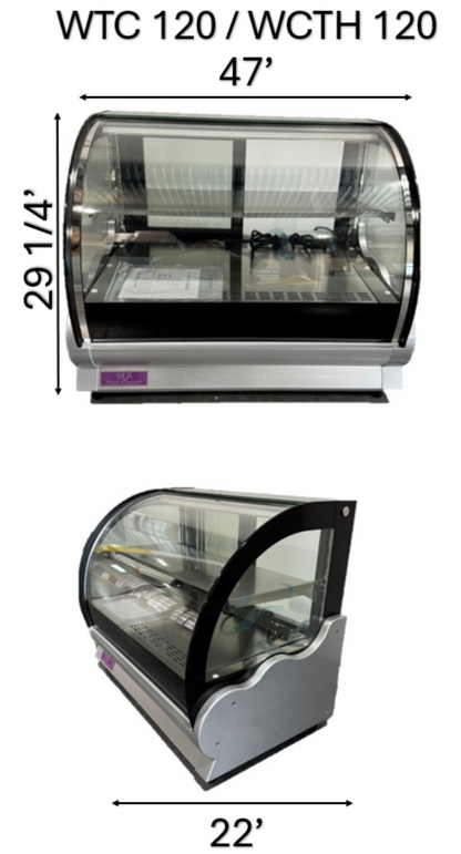 Chef AAA47"W Curved Glass Countertop Refrigerated Display Case - WTC-120