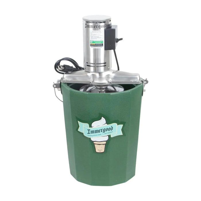 Immergood - 6 Qt - Battery Powered Ice Cream Maker - Stainless Steel - 1025 Dew/Mil