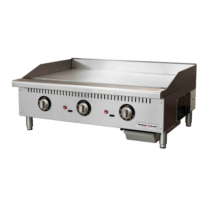 Inferno Blaze IB-CTG-36T 36” Wide Thermostatic Countertop Commercial Range With Griddle - IB-CTG-36T