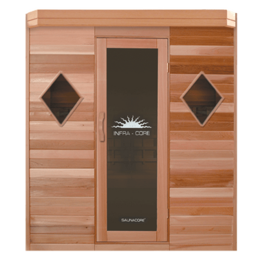 Saunacore Infra-Core Premium Dual Series Diamond Windows & Cedar Front - PR4x5D