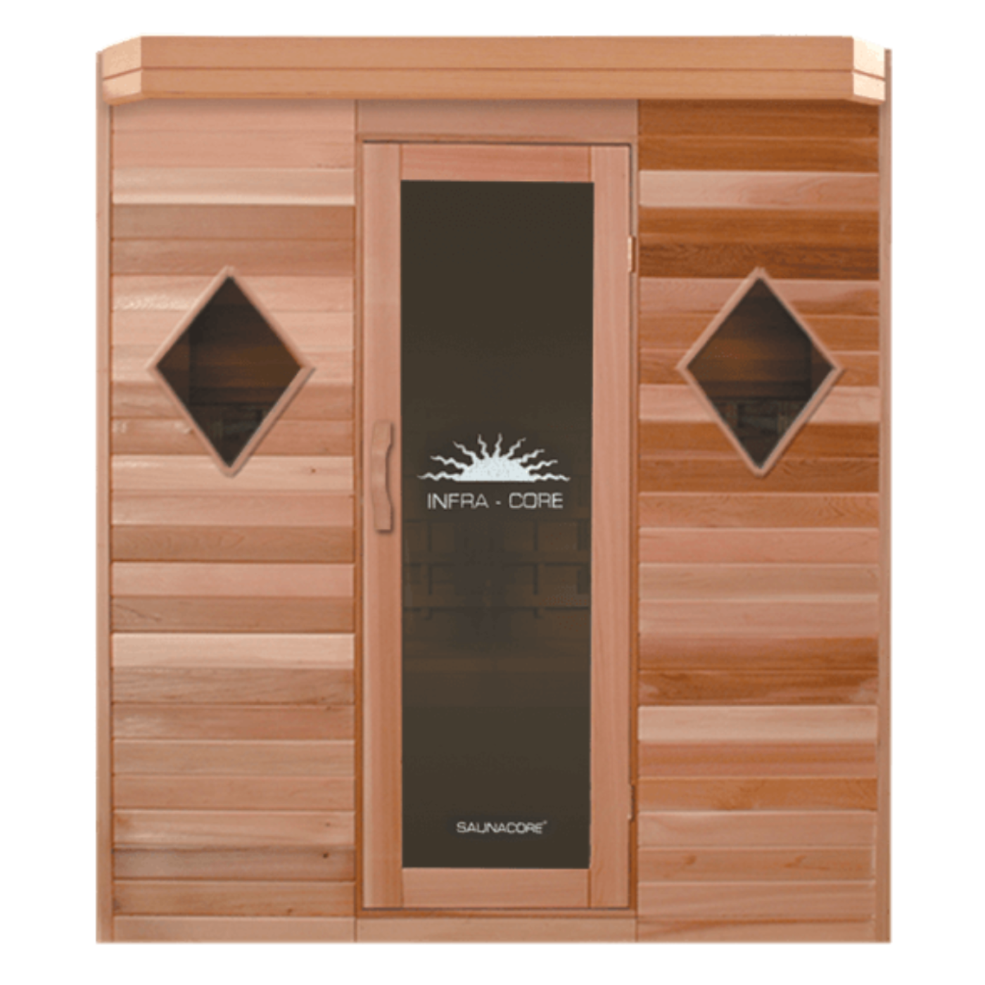 Saunacore Infra-Core Premium Dual Series Diamond Windows & Cedar Front - PR4x5D