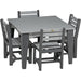 LuxCraft 44" Island Dining Table Set - IDT44SCHB/ISC-CHCHB