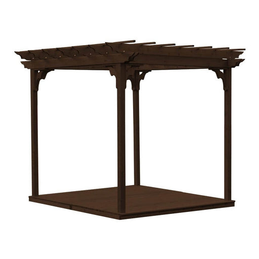 A&l Furniture 8x8 Wood Pergola Cedar with Deck and Swing Hangers