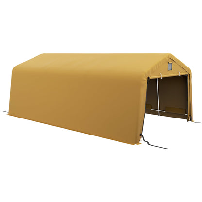 Outsunny 12' x 20' Portable Garage, Heavy Duty Carport, Ventilation Windows, Large Roll-up Door, Yellow - 84C-451V00BG