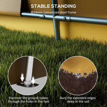 Outsunny 12' x 20' Portable Garage, Heavy Duty Carport, Ventilation Windows, Large Roll-up Door, Yellow - 84C-451V00BG