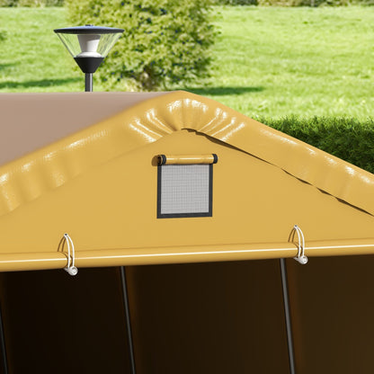 Outsunny 12' x 20' Portable Garage, Heavy Duty Carport, Ventilation Windows, Large Roll-up Door, Yellow - 84C-451V00BG