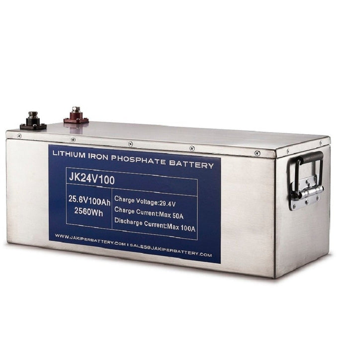 2 x Jakiper 24V 100AH Lithium Iron Phosphate Batteries | 5,120wH / 5.2kWh 24V or 48V | 2 x JK24V100 LiFePO4 - 2X-JK24V100