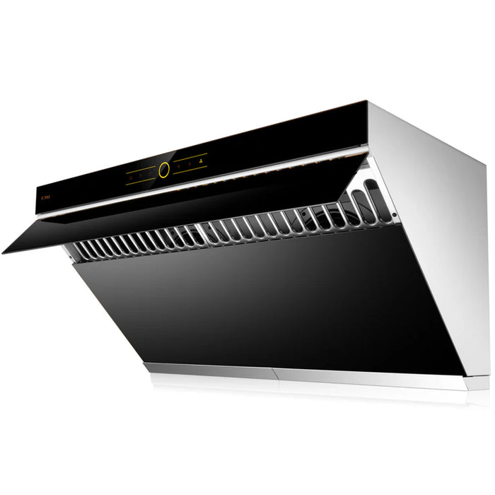 Fotile Slant Vent Series 36 in. 850 CFM Range Hood with Touchscreen in Onyx Black, JQG9001