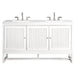 James Martin Vanities Athens Collection 60 in. Double Vanity in Glossy White with Solid Surface Countertop Options - E645-V60D-GW-3AF