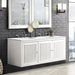 James Martin Vanities Athens Collection 60 in. Double Vanity in Glossy White with Solid Surface Countertop Options - E645-V60D-GW-3AF