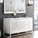 James Martin Vanities Athens Collection 60 in. Double Vanity in Glossy White with Solid Surface Countertop Options - E645-V60D-GW-3AF