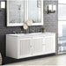 James Martin Vanities Athens Collection 60 in. Double Vanity in Glossy White with Solid Surface Countertop Options - E645-V60D-GW-3AF