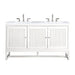 James Martin Vanities Athens Collection 60 in. Double Vanity in Glossy White with Solid Surface Countertop Options - E645-V60D-GW-3AF