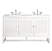 James Martin Vanities Athens Collection 60 in. Double Vanity in Glossy White with Solid Surface Countertop Options - E645-V60D-GW-3AF