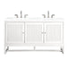 James Martin Vanities Athens Collection 60 in. Double Vanity in Glossy White with Solid Surface Countertop Options - E645-V60D-GW-3AF