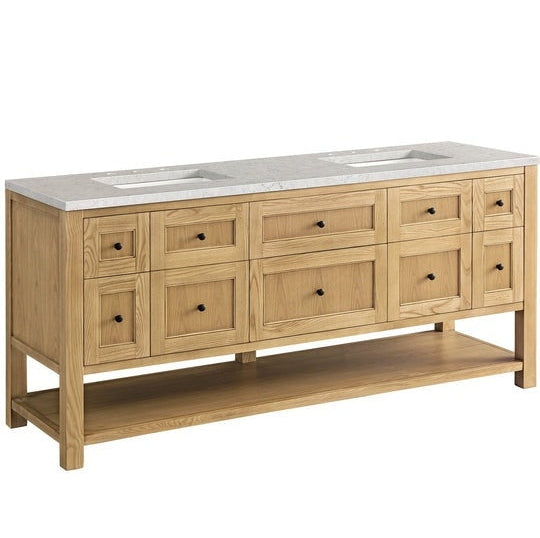 James Martin Vanities Breckenridge Collection 72 in. Double Vanity in Light Natural Oak with Countertop Options - 330-V72-LNO-3AF