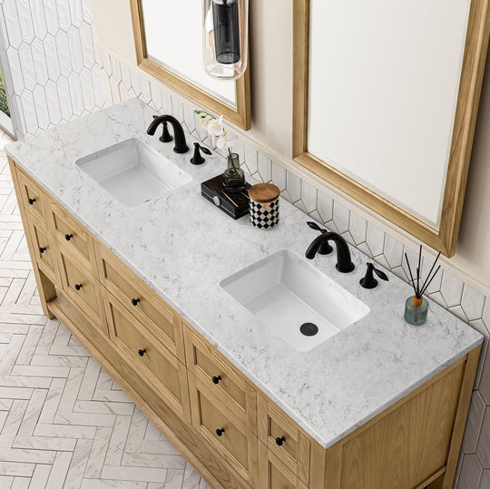 James Martin Vanities Breckenridge Collection 72 in. Double Vanity in Light Natural Oak with Countertop Options - 330-V72-LNO-3AF