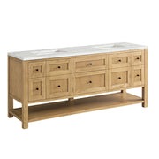 James Martin Vanities Breckenridge Collection 72 in. Double Vanity in Light Natural Oak with Countertop Options - 330-V72-LNO-3AF