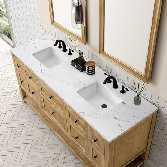 James Martin Vanities Breckenridge Collection 72 in. Double Vanity in Light Natural Oak with Countertop Options - 330-V72-LNO-3AF