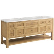 James Martin Vanities Breckenridge Collection 72 in. Double Vanity in Light Natural Oak with Countertop Options - 330-V72-LNO-3AF