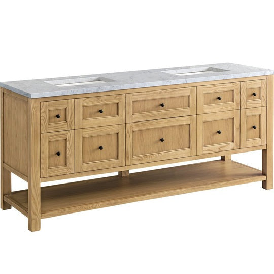 James Martin Vanities Breckenridge Collection 72 in. Double Vanity in Light Natural Oak with Countertop Options - 330-V72-LNO-3AF