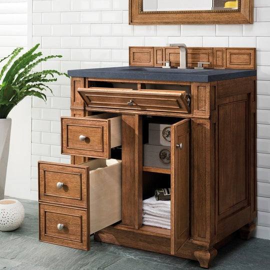 James Martin Vanities Bristol Collection 30 in. Single Vanity in Saddle Brown with Countertop Options - 157-V30-SBR-3AF