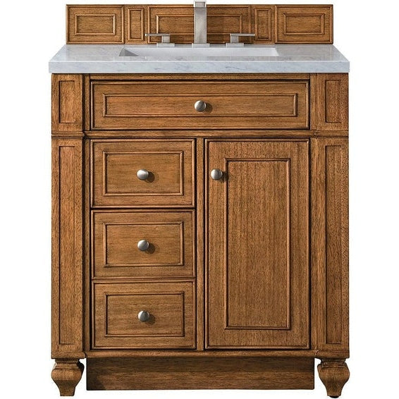 James Martin Vanities Bristol Collection 30 in. Single Vanity in Saddle Brown with Countertop Options - 157-V30-SBR-3AF