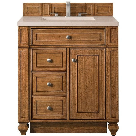 James Martin Vanities Bristol Collection 30 in. Single Vanity in Saddle Brown with Countertop Options - 157-V30-SBR-3AF