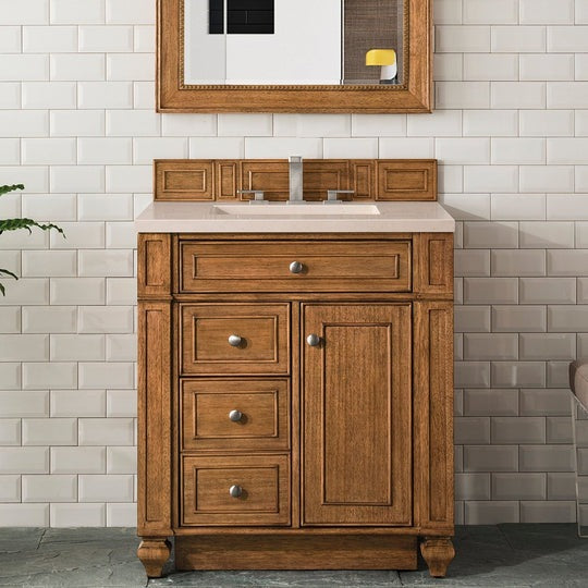 James Martin Vanities Bristol Collection 30 in. Single Vanity in Saddle Brown with Countertop Options - 157-V30-SBR-3AF