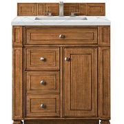 James Martin Vanities Bristol Collection 30 in. Single Vanity in Saddle Brown with Countertop Options - 157-V30-SBR-3AF