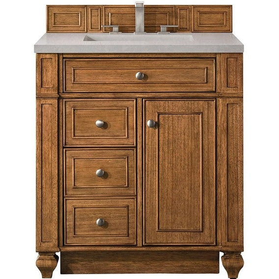 James Martin Vanities Bristol Collection 30 in. Single Vanity in Saddle Brown with Countertop Options - 157-V30-SBR-3AF