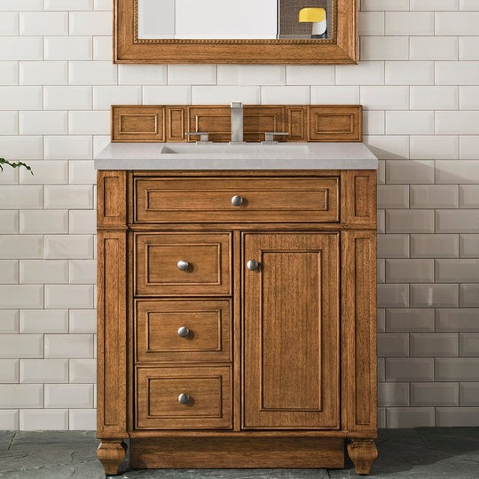 James Martin Vanities Bristol Collection 30 in. Single Vanity in Saddle Brown with Countertop Options - 157-V30-SBR-3AF