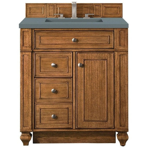 James Martin Vanities Bristol Collection 30 in. Single Vanity in Saddle Brown with Countertop Options - 157-V30-SBR-3AF