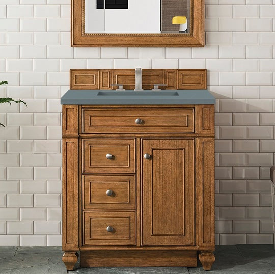 James Martin Vanities Bristol Collection 30 in. Single Vanity in Saddle Brown with Countertop Options - 157-V30-SBR-3AF