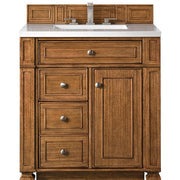 James Martin Vanities Bristol Collection 30 in. Single Vanity in Saddle Brown with Countertop Options - 157-V30-SBR-3AF