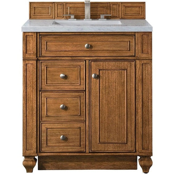 James Martin Vanities Bristol Collection 30 in. Single Vanity in Saddle Brown with Countertop Options - 157-V30-SBR-3AF